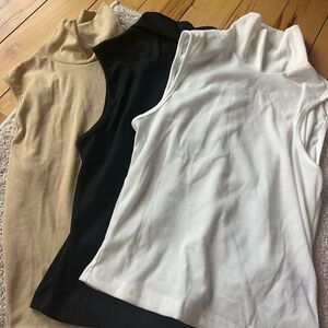 Sleeveless Turtleneck Tops